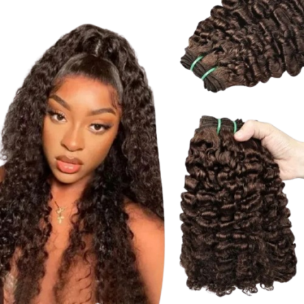 #4 double drawn burmese curly human hair weft bundle raw virgin hair