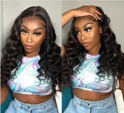 W&H 100% Real Human Brazilian Hair Loose Wave Deep Part 13X6 Lace Frontal Wigs (HD Lace)